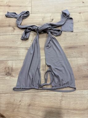 Women's Gray Halter Party Top - Tie Back
